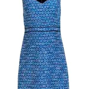 DvF Leelou blue metallic tweed dress VGUC